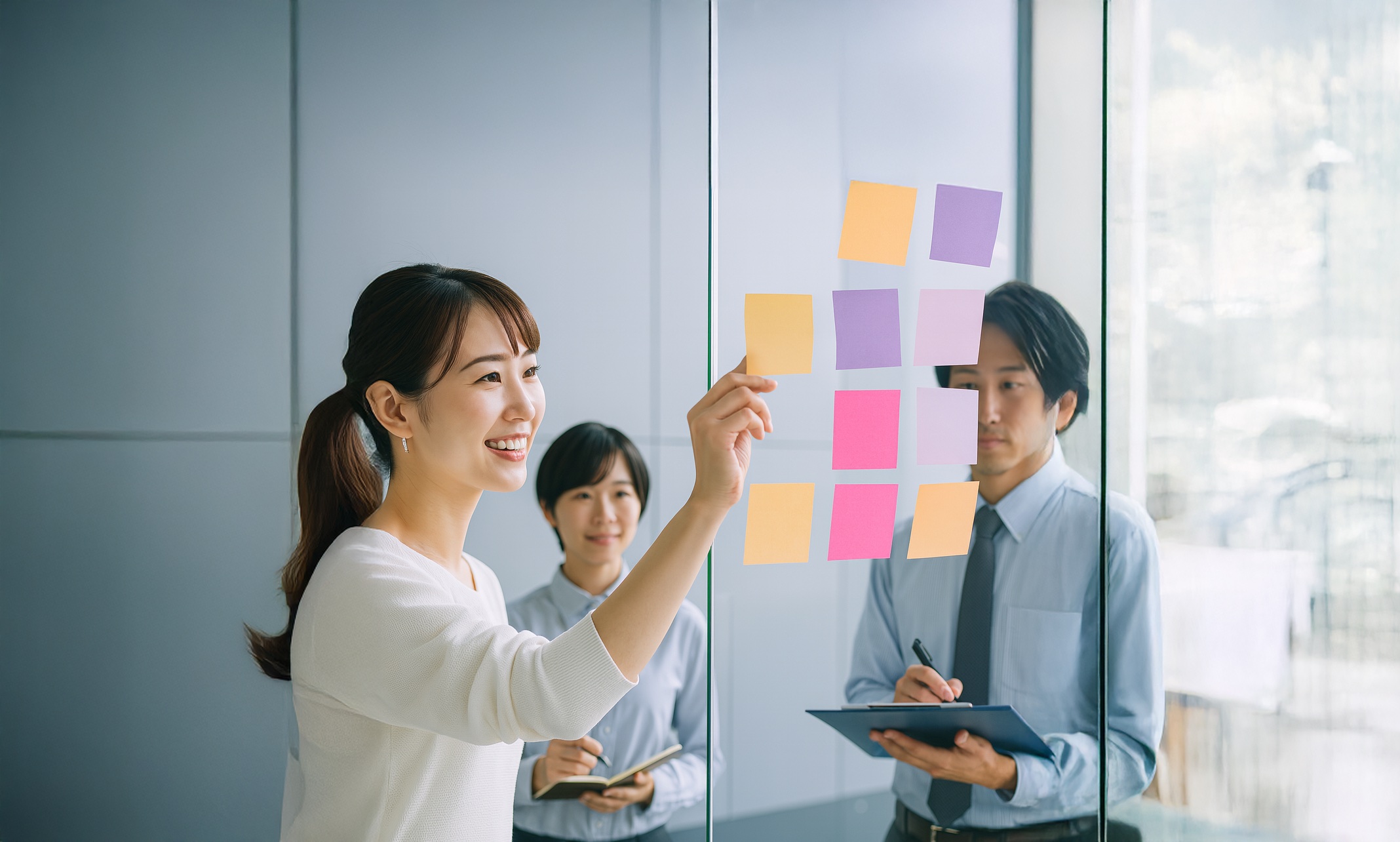 付箋を使って課題を整理するワークの様子